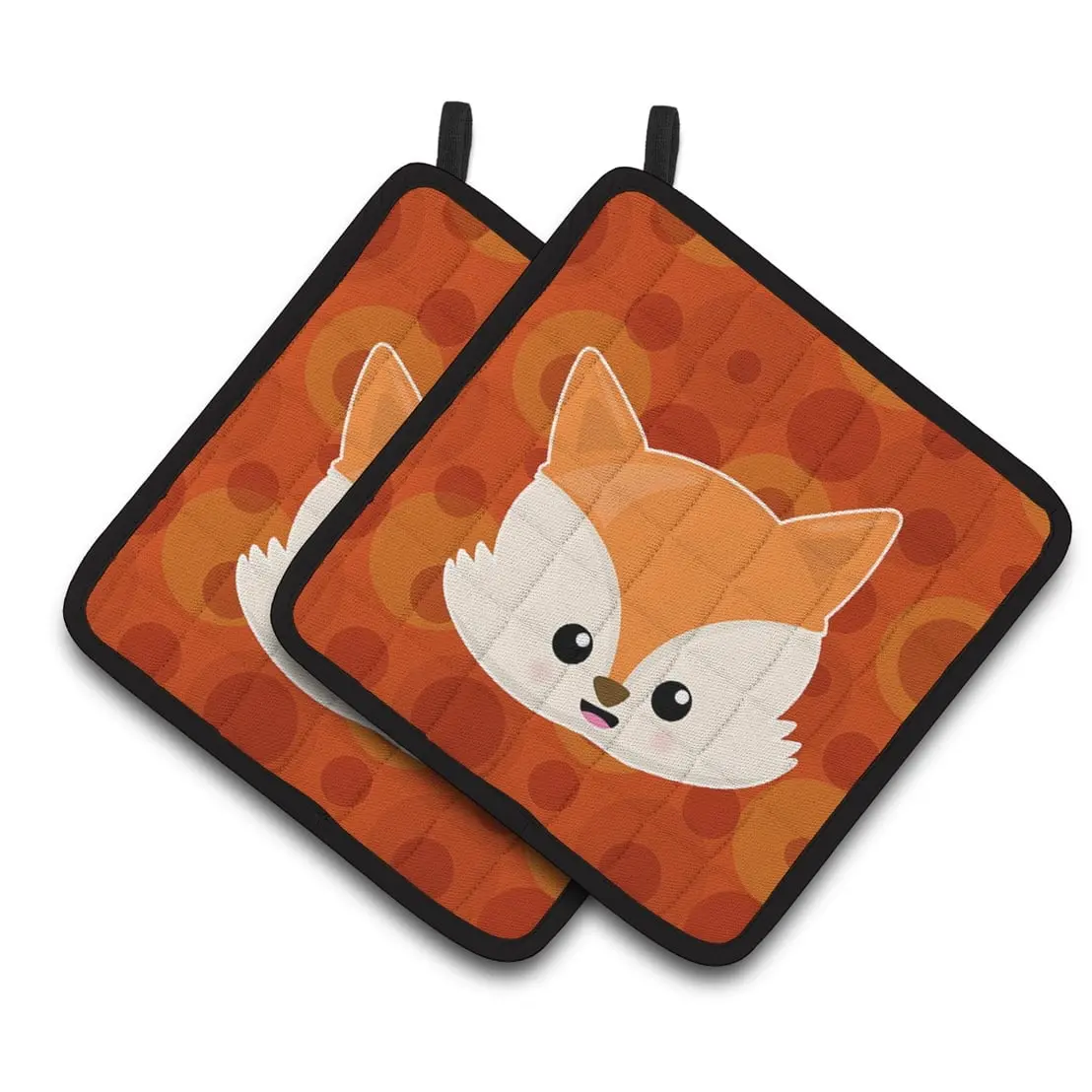 Carolines Treasures BB7089PTHD Baby Fox Face Polkadots Pair of Pot Holders