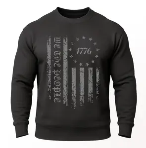 1776 We The People Sweatshirt | Distressed American Flag | Patriotic Unisex Crewneck for Men & Women