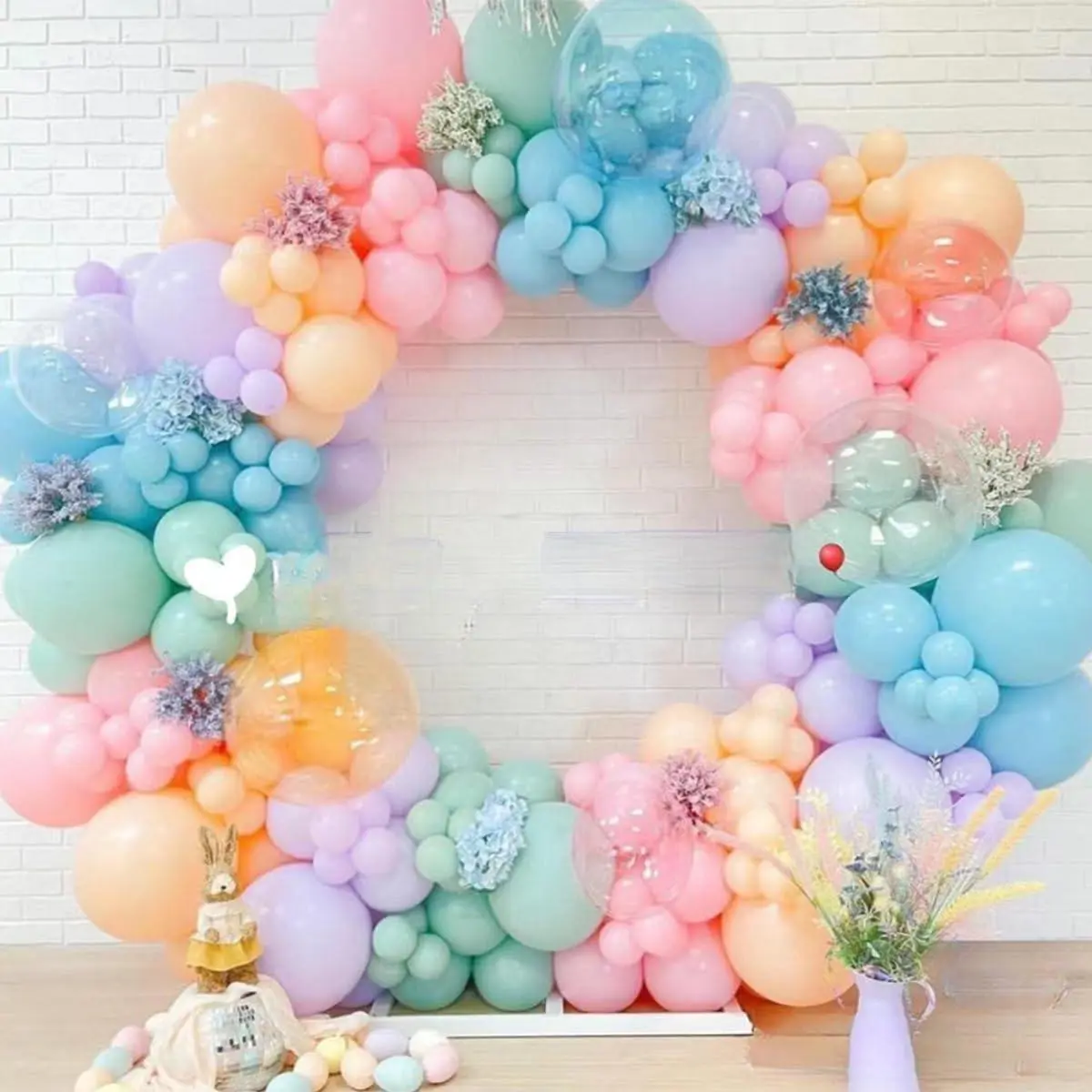 Premium 146Pcs High Elasticity Pastel Macaron Latex Balloon Arch Garland Kit with Tape, Accessory & Backdrop for Kids Birthday, Baby Shower Party Decorations (Long-Lasting, US Stock)