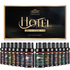 Aeshory Hotel Fragrance Oil Set 14x5ml Natural Aromatherapy Oils for Diffusers & Candle Making