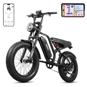 【HiEHA】2026 New Electric Bike with CarPlay & Android Auto, 1080P Front & Rear Dash Cam, 20" Fat Tire for Adults, 37MPH Max Speed, 48V 15Ah Removable Battery, Full Suspension Shimano 7-Speed All-Terrain Off-Road Bicycle, UL 2849 Certified