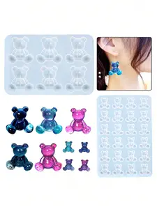 Little Bear Earrings Pendant Resin Crystal Drop, DIY Handmade Jewelry Making Supplies, Craft Kit Accessories for Crafting & Decor, Beading Accessories