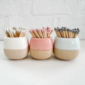 Decorative Match Holders with Matches - Set of 3