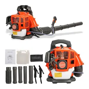 Backpack Gas Powered Leaf Blower, 52CC 550CFM 3HP 2 Stroke Grass Lawn Blower Air Cooling Gasoline, Air-Cooled, Snow Blower for Outdoor (550CFM 52CC)