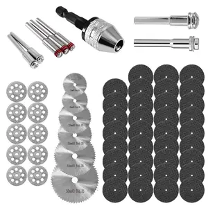 60 count Rotary  Wheels Tool Kit,  Cut Off Wheels Disc, Mini HSS   ,   Kit with Mandrels for  Glass Plastic Stone Metal