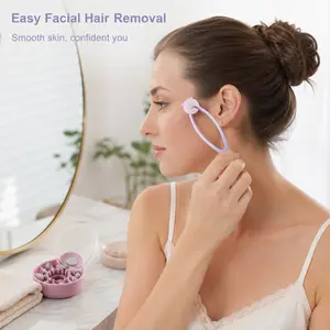 1 Count, Manual Spring Threading Facial Hair Remover, Portable Hair Removal Tool for Women to Remove Unwanted Eyebrow and Body Hair