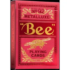 Bee MetalLuxe™ Playing Cards - Red Foil Diamond Back, Standard Index