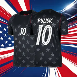 2026 United States Home And Away Red White Black 10# Pulisic Short Sleeve Soccer Jersey Fans Version