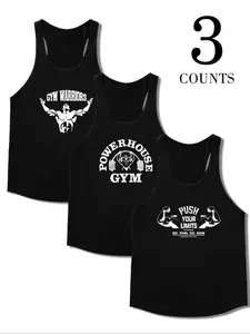 Men's Gym Workout Tank Top, Sports Vest, Regular Fit Casual Sleeveless Top for Daily Wear, Men's Top for All Seasons, Socks