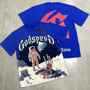 Godspeed Printed Short-Sleeve T-Shirt, Summer Unisex, Y2K Style Pattern, Pure Cotton Casual Comfortable T-Shirt