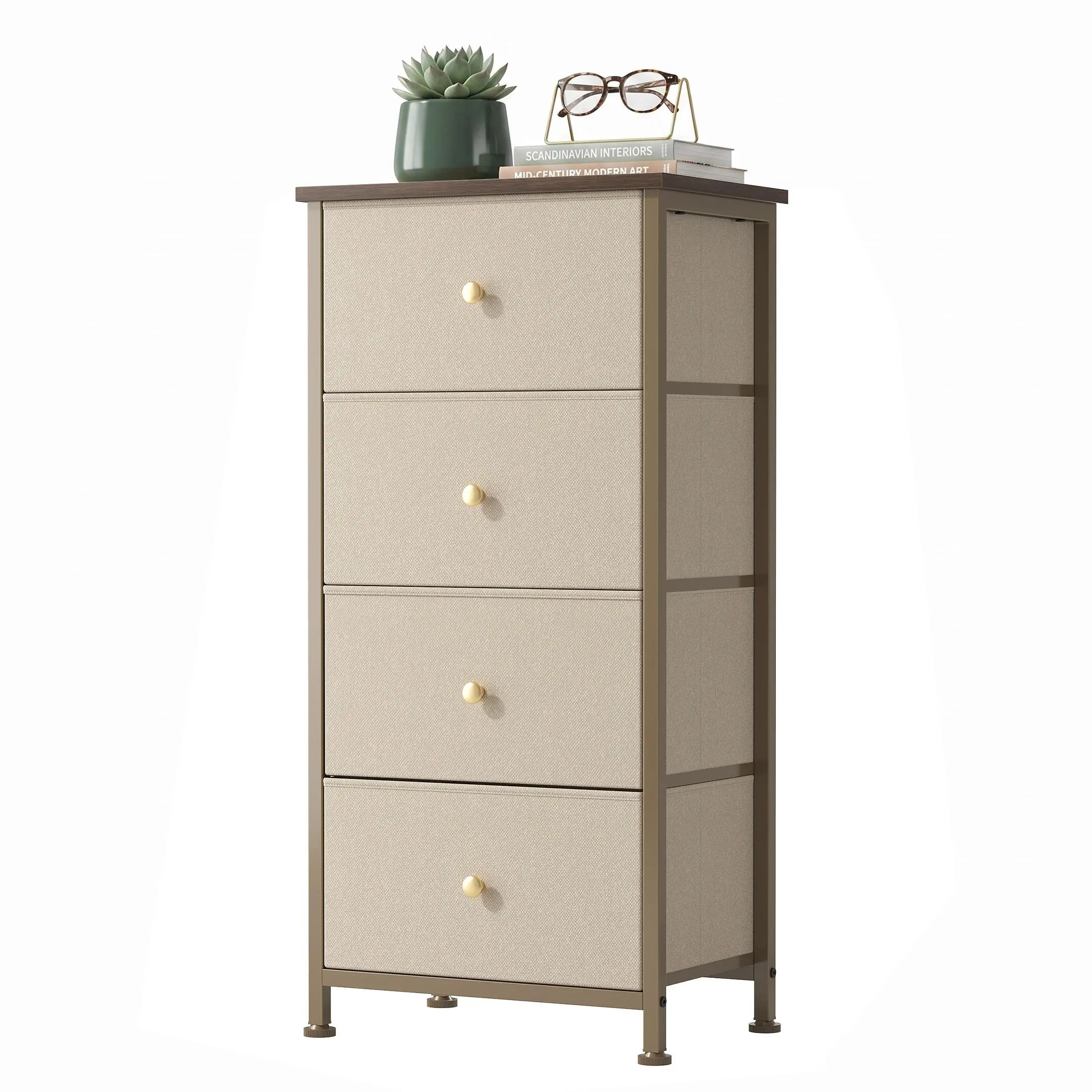 Lightweight Storage Dresser with 4 Fabric Drawers – Multi-Use Organizer Tower for Bedroom, Closet, Nursery, Entryway, 14 LBS, Easy to Move #HomeOrganizer #ClosetStorage