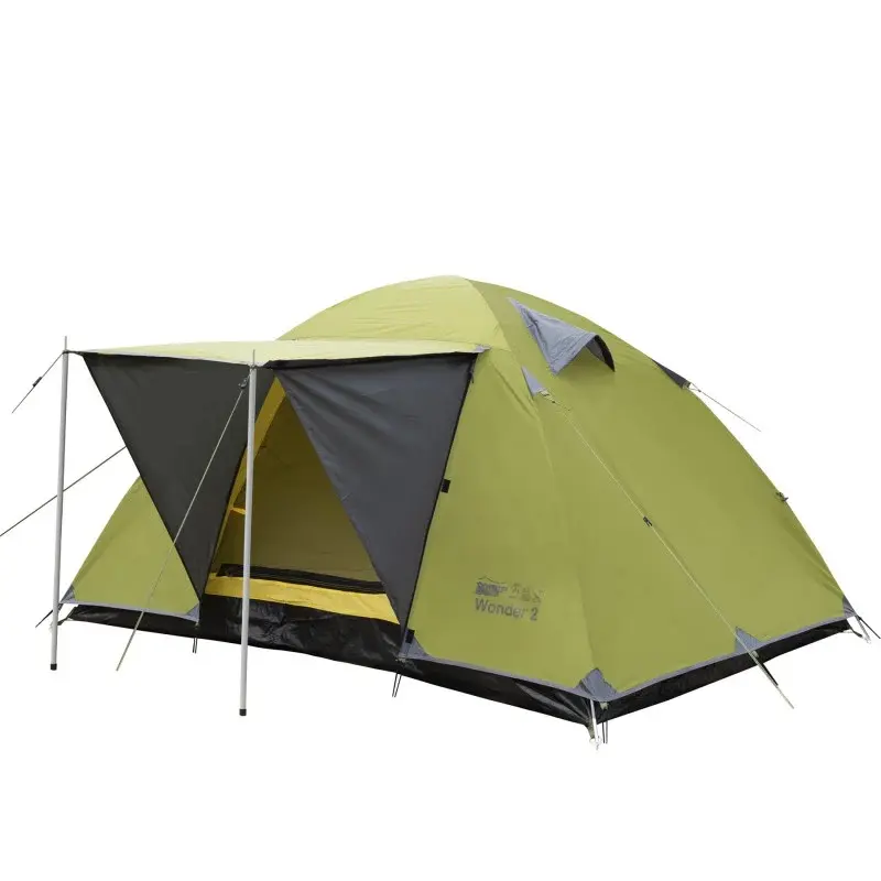 2-Person Camping Tent Double Layer 2 Doors Waterproof Weekend Olive