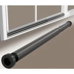 Adjustable Home Security Bar - Heavy Duty Sliding Glass Door Lock - 17.5-50 Inch Window Reinforcement for Apartments - No Tools Installation - Bedroom Patio Safety Device - Durable Black Metal Design