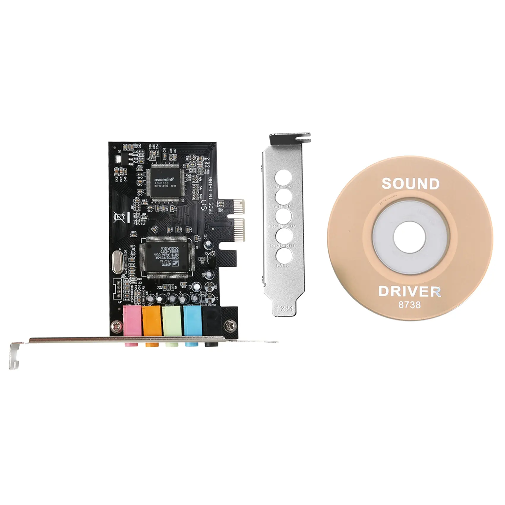1* PCIe 5.1 Sound Card for PC, PCI Express Interface, 16-Bit High Direct Sound, A3D & EAX Support, Crystal-Clear Audio Quality, Low Profile Bracket, Compatible with Windows 10 & XP, Household Appliance Accessory for Entertainment Station, Surround Sound,