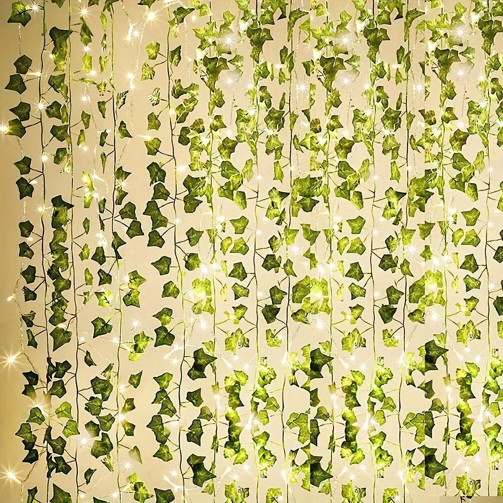 Decorative LED Fairy Lights with 300 LEDs & 12 Vines, Ivy Curtain Lights for Dorm, Wedding, Indoor-Outdoor Wall & Bedroom Decor, Decorative Led Light