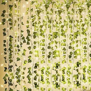300 LED Fairy Lighs with 12 Vines, LED curtain lights with Ivy for Dorm, Wedding, Party, Wall, Indoor, Outdoor Bedroom Decoration