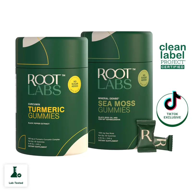 Root Labs Turmeric 60s + Sea Moss Gummies Combo 60s