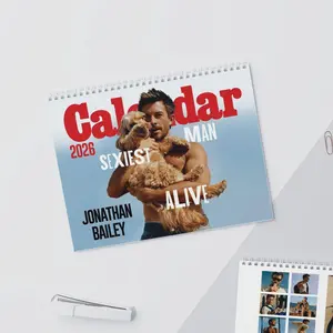 Jonathan Bailey 2026 Calendar, Funny Celebrity Wall Planner, Actor Fan Gift for Her, Celebrity Crush Merch, New Year Holiday Gift