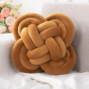 Knot Pillow, Decorative Throw Pillows with Soft Plush for Couch, 12" Knotted Pillows Brown Dorm Room Decor Knot Pillow Ball Decorative Cushion for Bed Living Room
