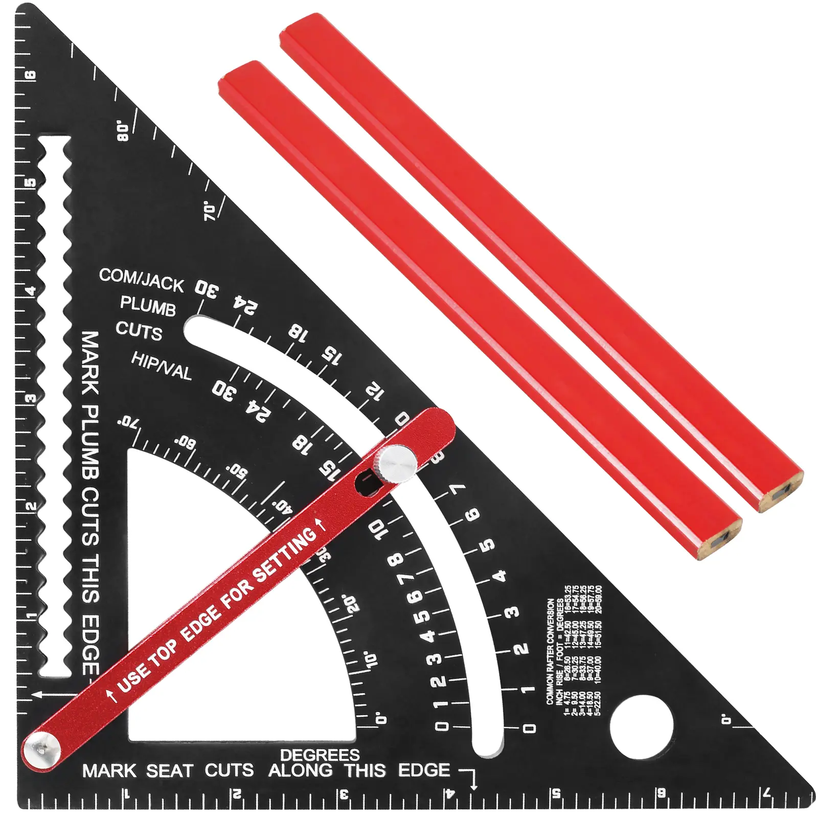 Woodworking Triangle Ruler Aluminum Alloy Carpenter Framing Square ...