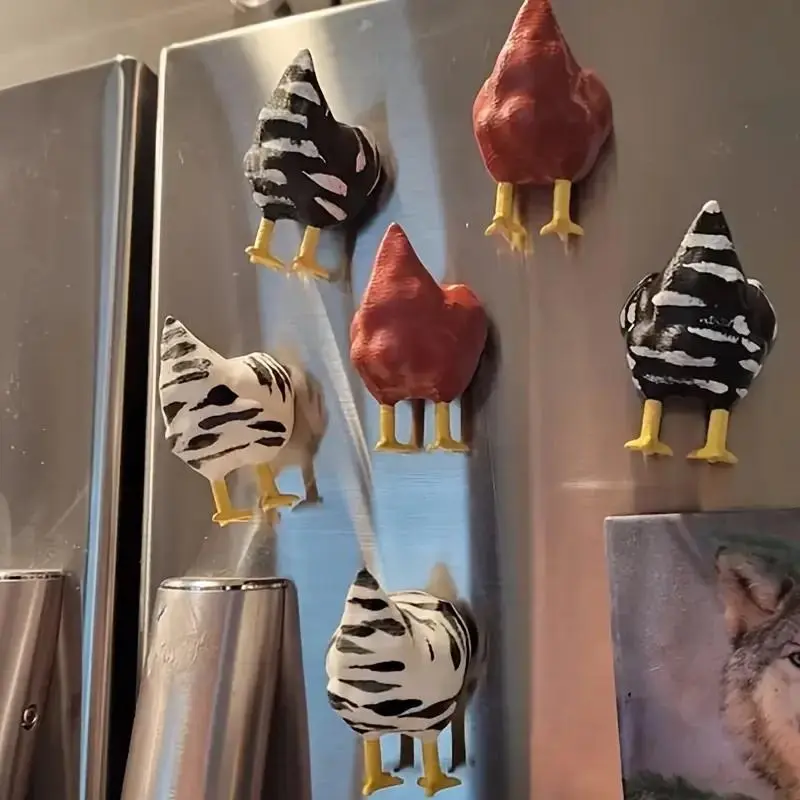 Cartoon Chicken Design Fridge Magnet, 3 Counts/set Cute Decorative Magnets, Personalized Refrigerator Magnet for Kitchen or Office Whiteboard