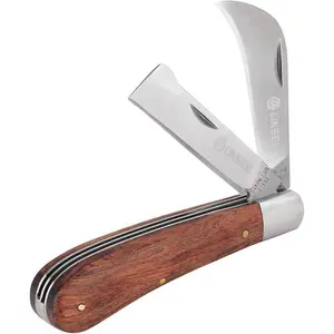Grafting Knife, Blade Pruning Knife, Stainless, Wooden Handle, Folding Knife For Grafting, Multi Cutting Tool