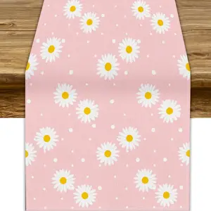 Flower Print Table Runner, Perfect for Literary Fresh Style, Suitable for Spring Afternoon Tea, Party, Coffee Table, Home Decor