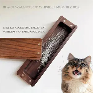 Pet Whisker Keepsake Box – Solid Wood Memory Holder for Cat Whiskers & Dog Fur, Personalized Pet Memorial Gift