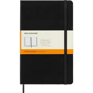 Classic Notebook, Large, Ruled, Black, Hard Cover (5 x 8.25)