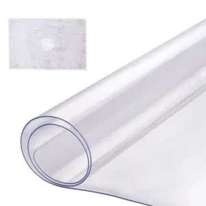 【Summervibes】VEVOR Plastic Table Cover, 14 x 24 Inch 1.5 mm Thick Clear Table Protector, Rectangle PVC Desk Mat, Waterproof & Easy Cleaning Desk Pad Tablecloth, for Office Dresser Dining Room Table Night Stand