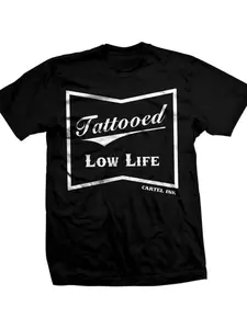 Cartel Ink Men's Cotton T Shirt Featuring Bold Tattooed Low Life Design