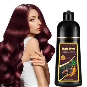 Dark Wine Red Instant Hair Dye Shampoo, Long-lasting 3-in-1 Color Shampoo - Unisex Type Haircare, Natural Herbal Ingredient, 500ML Conditioner Comfort