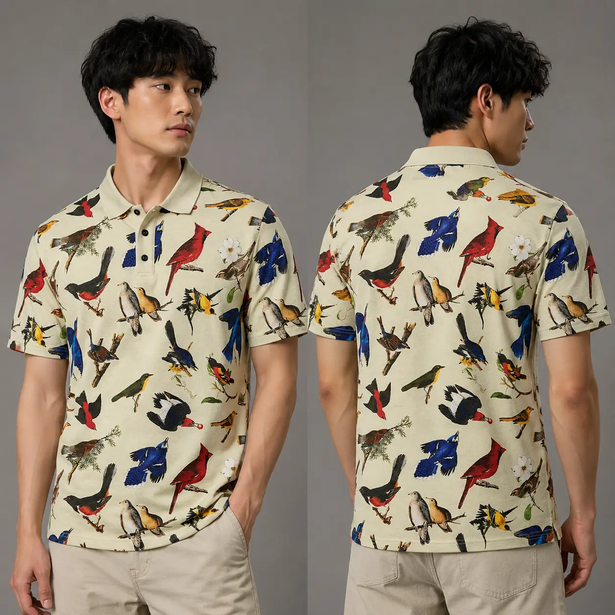 Malbon Birds Of Georgia Polo Shirt — Jason Day All-over Print Polo Shirt American retro street hip hop Y2K men’s casual spandex short-sleeve top, baseball apparel