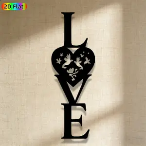 1pc Romantic LOVE Heart with Doves Metal Wall Art, Romantic LOVE Heart with Doves Statue Mural, Iron Craft, Perfect for Bedroom, Boudoir, Love Alcove Decor, Intricate Craftsmanship, Artistic Metalwork, Valentine's Decor, Ideal Gift for Romantic Souls
