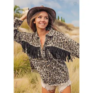 Cameron - Leopard Fringe Shacket