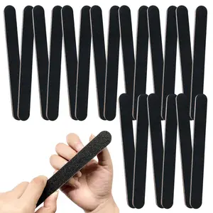 20 Pack 100/180 Grit Double-Sided Nail Files, Black Professional Reusable Emery Boards, Manicure Tool for Acrylic & Natural Nails