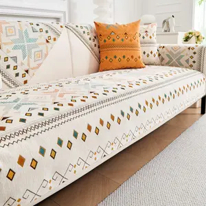 Luxurious Soft Chenille Sofa Cushion Cover for All Seasons, Non-Slip Design to Prevent Cat Scratches, Elegant Backrest Protector for Home Decor, Sofa Slipcover