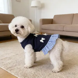 Cat Clothes Summer Cute Bowknot Strap Dress Pet Ragdoll Kitten Dog Thin Anti-Shedding Summer Outfit