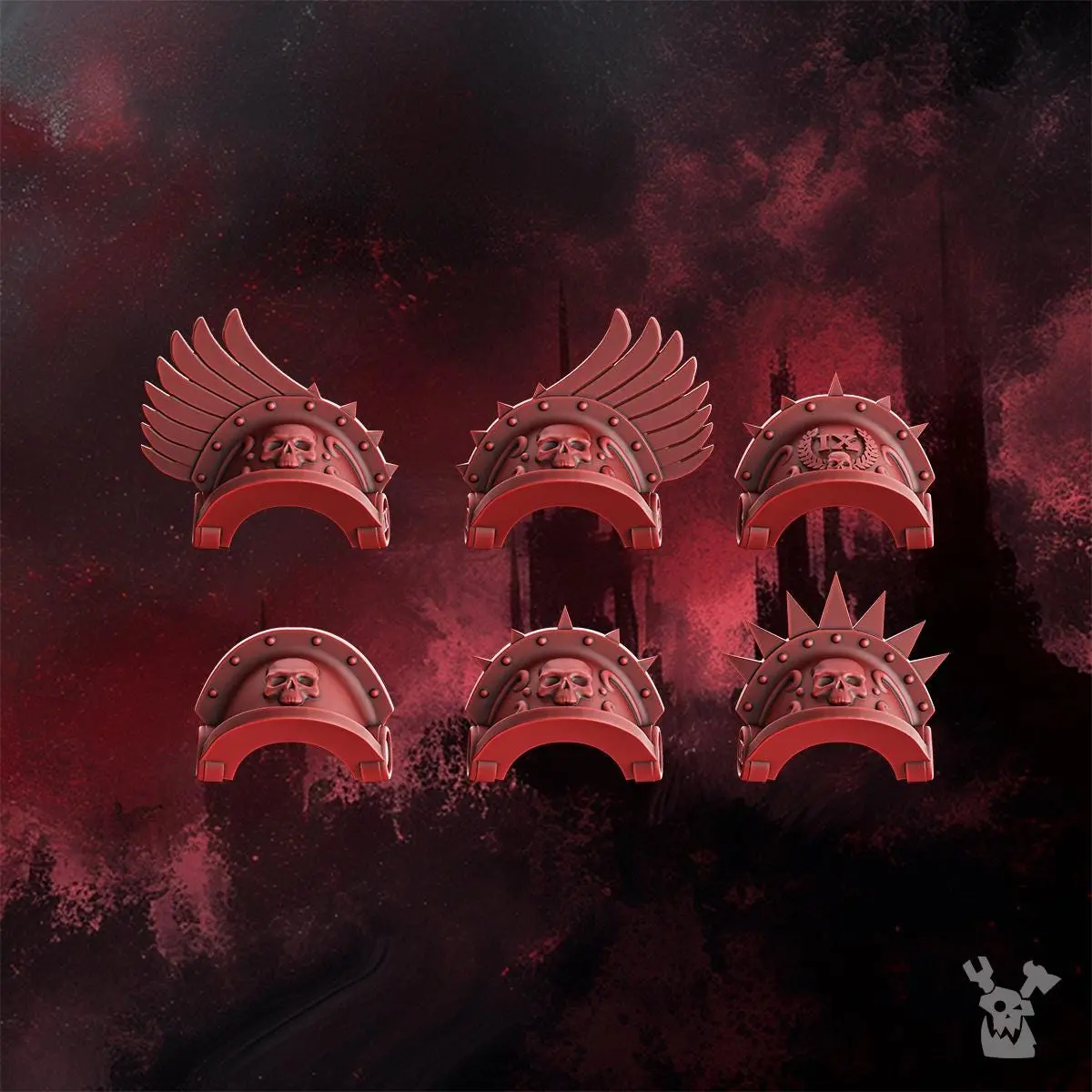 Crimson Wing Shoulder Pads x20 - Grimdark - Blood Angel Proxy