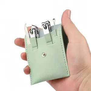 4Pcs Basic Manicure & Nail Care Kit with Case, Stainless Steel Nail Clippers and File Tools, Portable Compact Travel Home Use, Unisex Fingernail Toenail Grooming Set