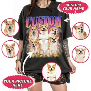 Custom Your Pet T-Shirt, Personalized Pet T-Shirt, Vintage Custom Dog Shirt, Custom Photo Shirt, Pet Photo Shirt, Ideal for Pet Lovers, HL139