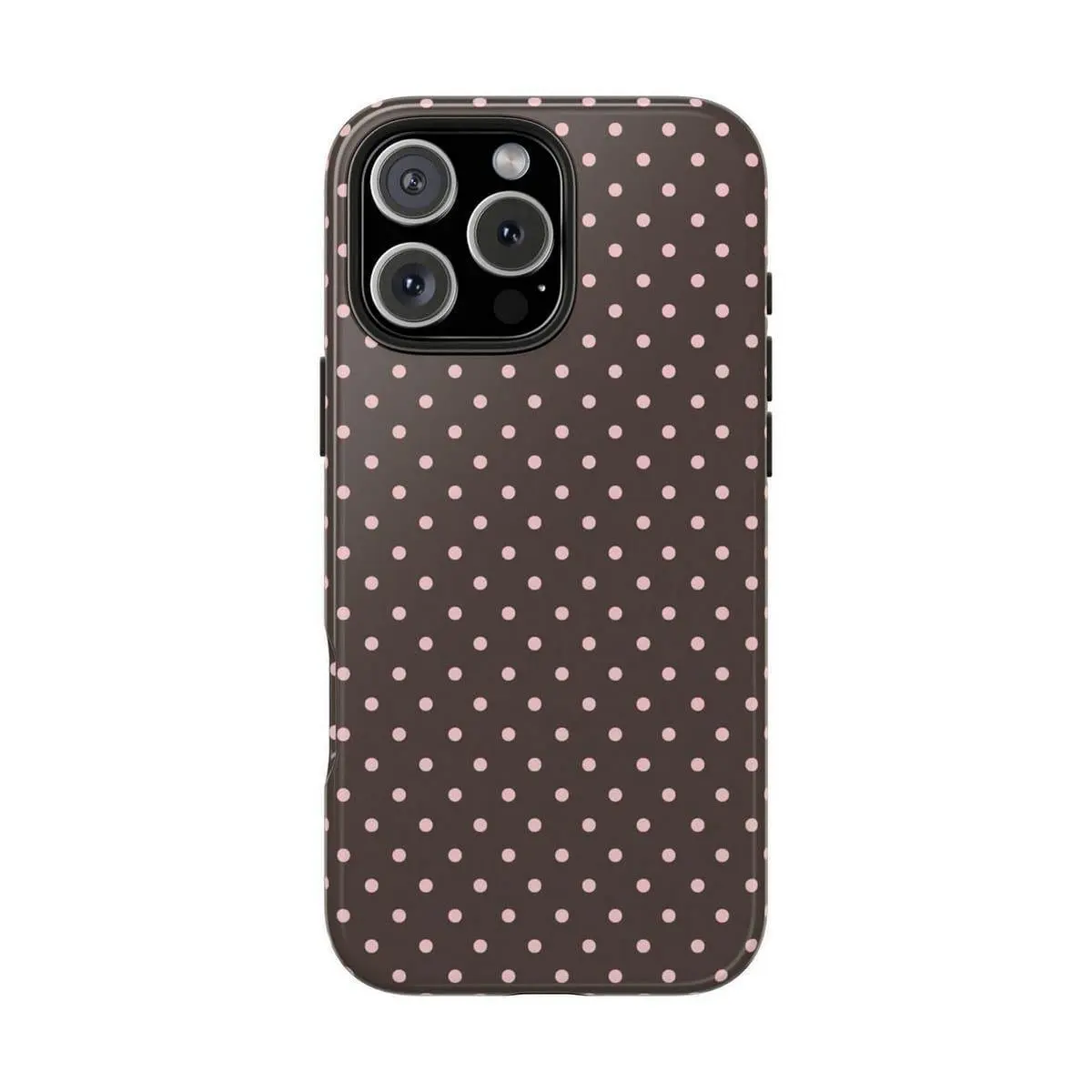 Pink & Brown Polka Dot Phone Case for Iphone 17 16 15 14 13 12 11 Pro Max Xr Aesthetic Teen Dotted Case, Phone Cover