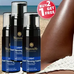 Buy 2 Get 1 Free Self Tanning Mousse Is Light in Texture, Delicate in Foam, Easy to Push Off, Evenly Colored, Fast in Drying, Moisturizing, Smooth, Natural, Light Black