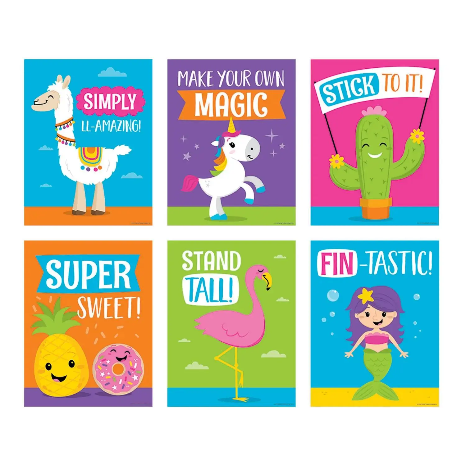 6-Pc. Motivational Trendy Poster Set, Artistic Wall Prints for Room Decor (Office & School Stationery Supplies)