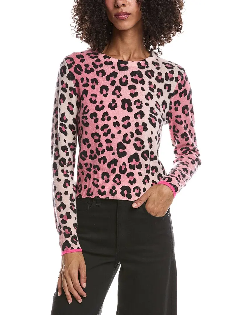 Brodie Cashmere Lauren Leopard Cropped Cashmere Sweater