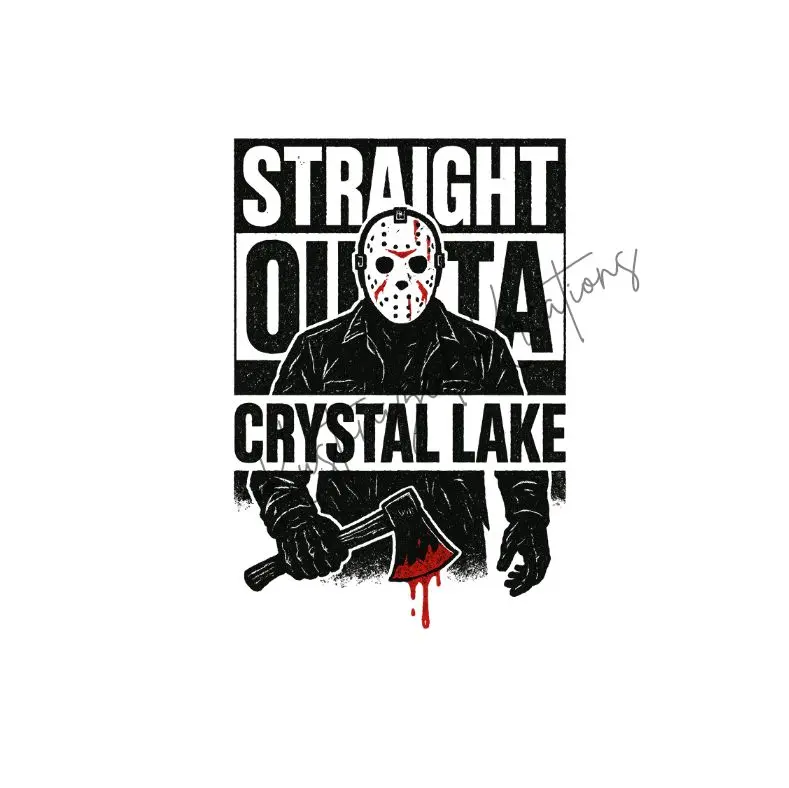 Straight Outta Crystal Lakes • T-shirt Tee Shirt Comfortable Unisex Top Casual Sublimation Graphic Stylish Cute Horror Scary Jason
