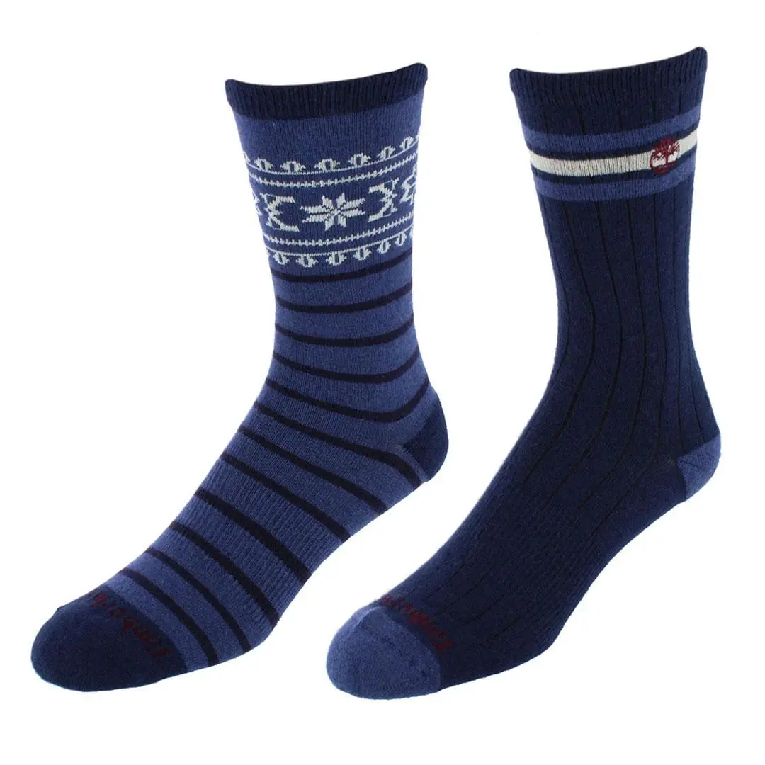 Timberland Men's Comfort Fair Isle Crew Socks (2 Pair Pack), Crew Socks, Menswear, Casual, Classy, Embroidery, Arch Support