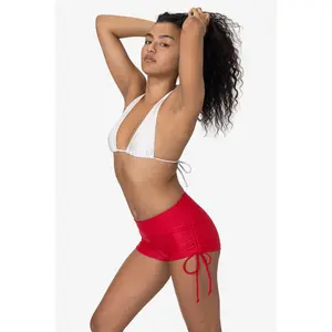 RNT334 - Nylon Tricot Ruched Side Tie Shorts