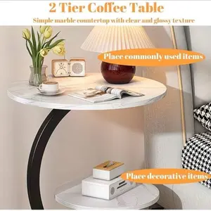 Pacilack Modern Luxury Wrought Iron Side Table, Minimalist Aesthetic With Delicate Lines, Functions As Sofa End Table And Coffee Table, Ideal For Bedroom & Living Room, Compact Yet Versatile Storage, Holds Coffee And Decor