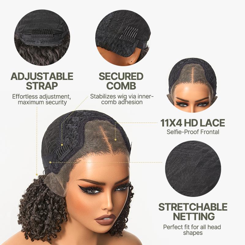 Frodio Veralux™ Fiber 12'' Synthetic Wig Micro Twist Curly Wigs 11X4 Closure HD Lace Dreadlock Wig TikTokShopBlackFriday